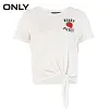 ONLY Brand 2018 NEW bottom hem lacing fruits printing female T-shirts |118101594