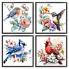 (4pcs) Flower Bird - 18CT Stamped Cross Stitch 20*20cm (Bundle Sale)