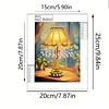 (17x22cm)Lamp DIY Pearl Painting Art Kits for Adults Home Wall Decor Pearl Art Painting With Wooden Frame