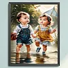 Girl Boy - 11CT Stamped Cross Stitch - 40*50cm - Character