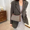 Fashion Plaid Pattern Crossbody Purse Women Woolen Shoulder Bag (Coffee)