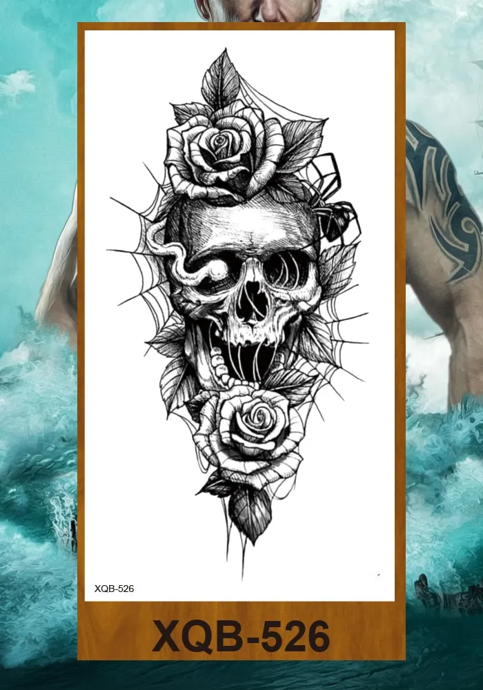 Tattoo Sticker Tribal Mighty Tiger Tatoo Men Women Africa Serengeti Lion Temporary Tattoo Black Indian Warrior Waterproof Flash