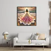 Beach Dress Girl-11CT Stamped Cross Stitch 45*45cm/17.72*17.72in