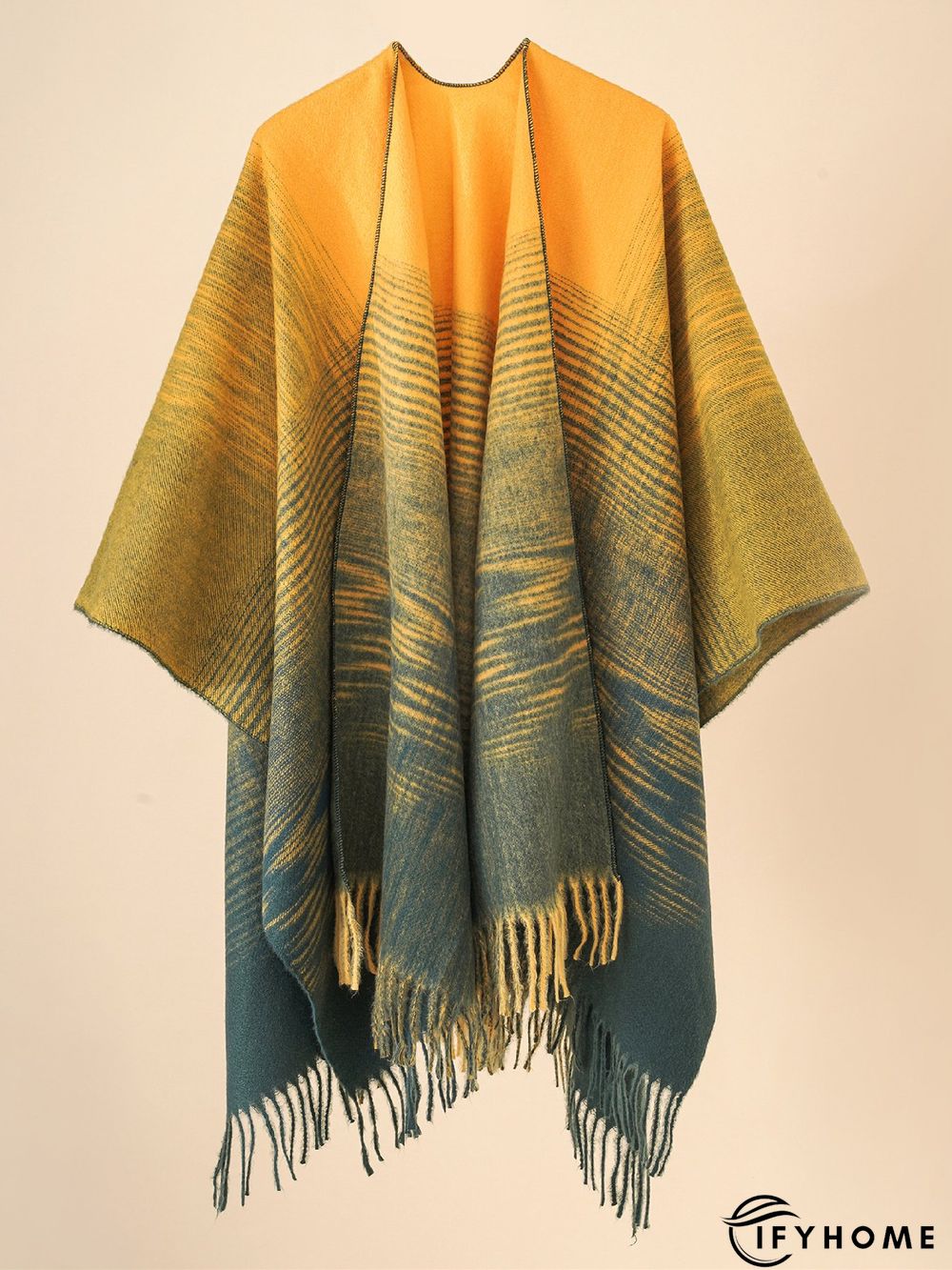 Home Outdoor Casual Gradient Color Striped Pattern Shawl Scarf Autumn Winter Warm Accessories | IFYHOME