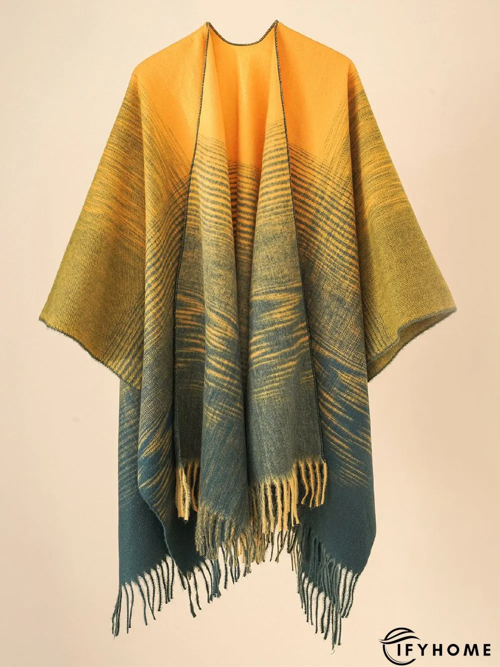 Home Outdoor Casual Gradient Color Striped Pattern Shawl Scarf Autumn Winter Warm Accessories | IFYHOME