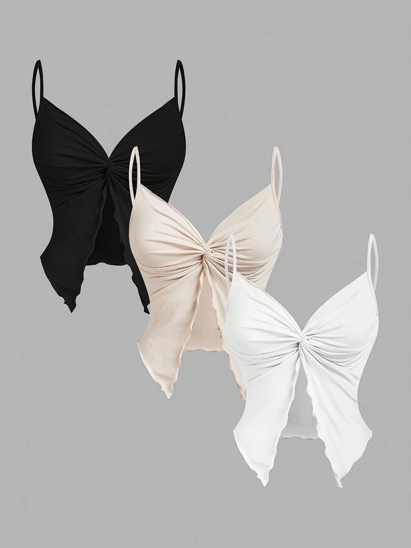 3pcs Set Of Women's Twisted Front Cross Sleeveless Tops, Cute To | IFYHOME
