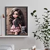 >SALE<5D DIY Full Round Drill Diamond Painting Curly Haired Big Eyed Girl Decor30x40cm