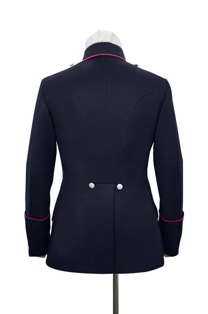   German Fire Police Navy Blue Gabardine Service Waffenrock Tunic With Pipe German-Uniform