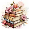 Flowers And Books-11CT Stamped Cross Stitch 40*40cm/15.75*15.75in