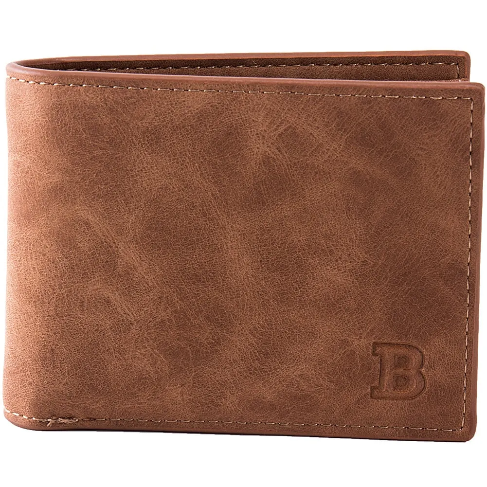 Retro Men's Wallet Business ID Card Holders Purse Small Leather Card Wallets Short Bifold Wallet for Men Slim Purses Male Wallet