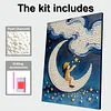 Moon Girl DIY Pearl Painting Kit with Frame 30x40cm Pearl Gem Paintings Picture Arts Craft for Adults Beginners Gift Home Wall Decor