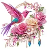 Bird DIY Special Shape Double sided Print Clear Diamond Art Kit Wooden Framed Diamond Painting Kit(22x22cm)