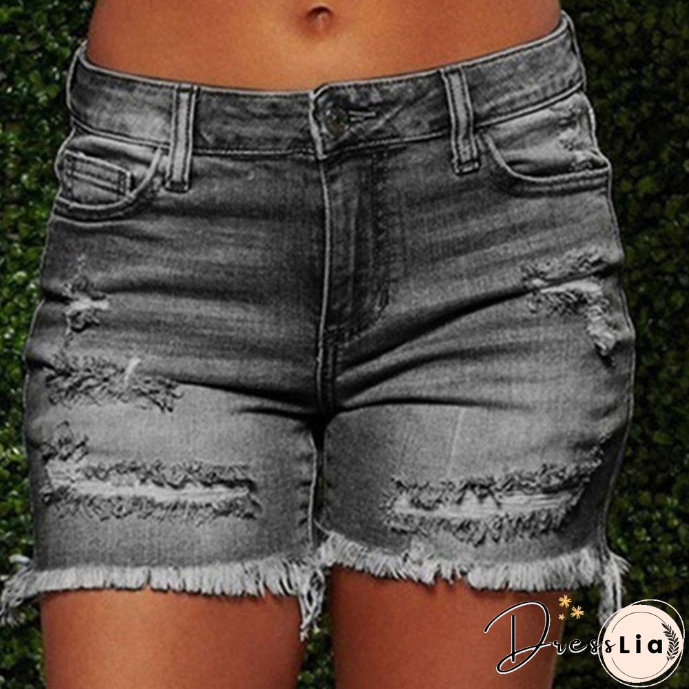 Plus Size Womens Ladies High Waist Short Jeans Shorts Denim Pants