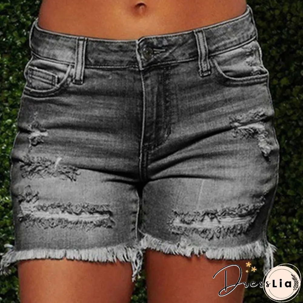 Plus Size Womens Ladies High Waist Short Jeans Shorts Denim Pants