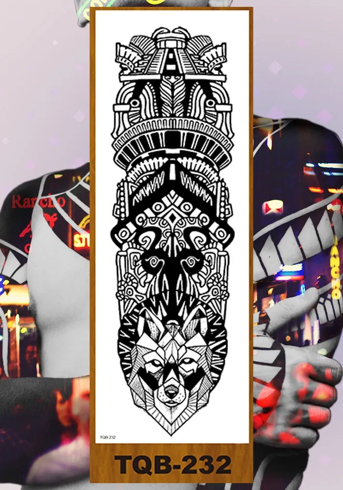 Full Flower Arm Temporary Sexy Tattoo Sticker Men Women Adult Girl Body Art Fake Tatoo Characters Love Confession Totem Lily DIY