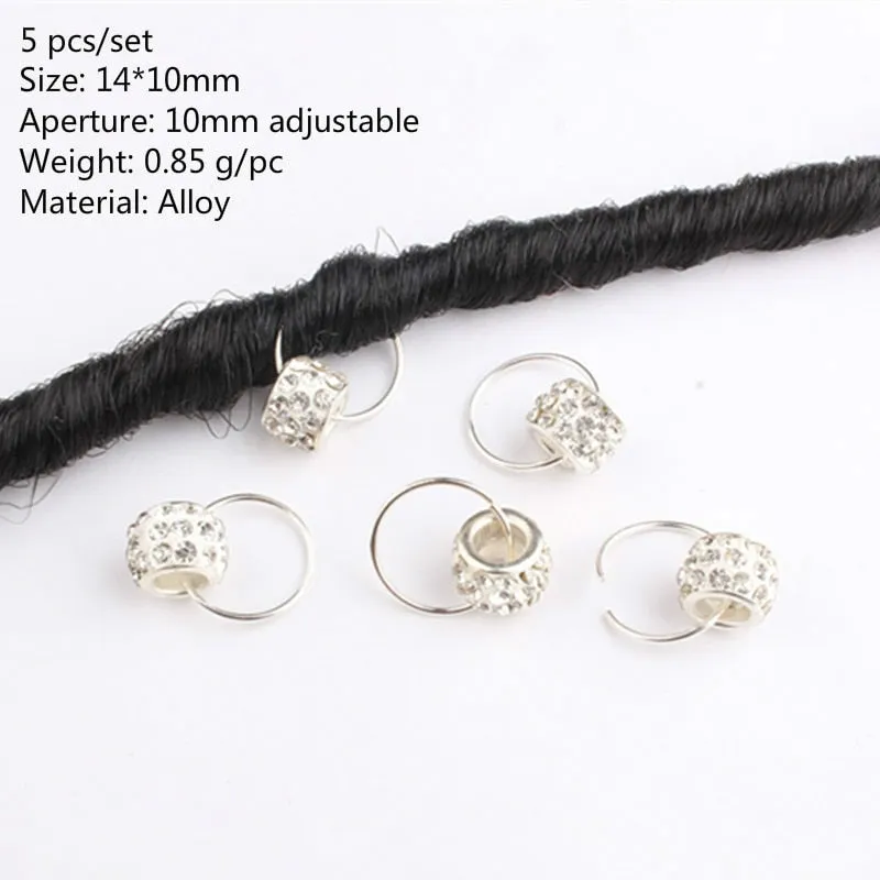 Hair Braid Coin Leaves Retro Colorful Beads Pendant Charms Rings Clip Headband for Pierced Hip-hop Braiders Leaves Accessories