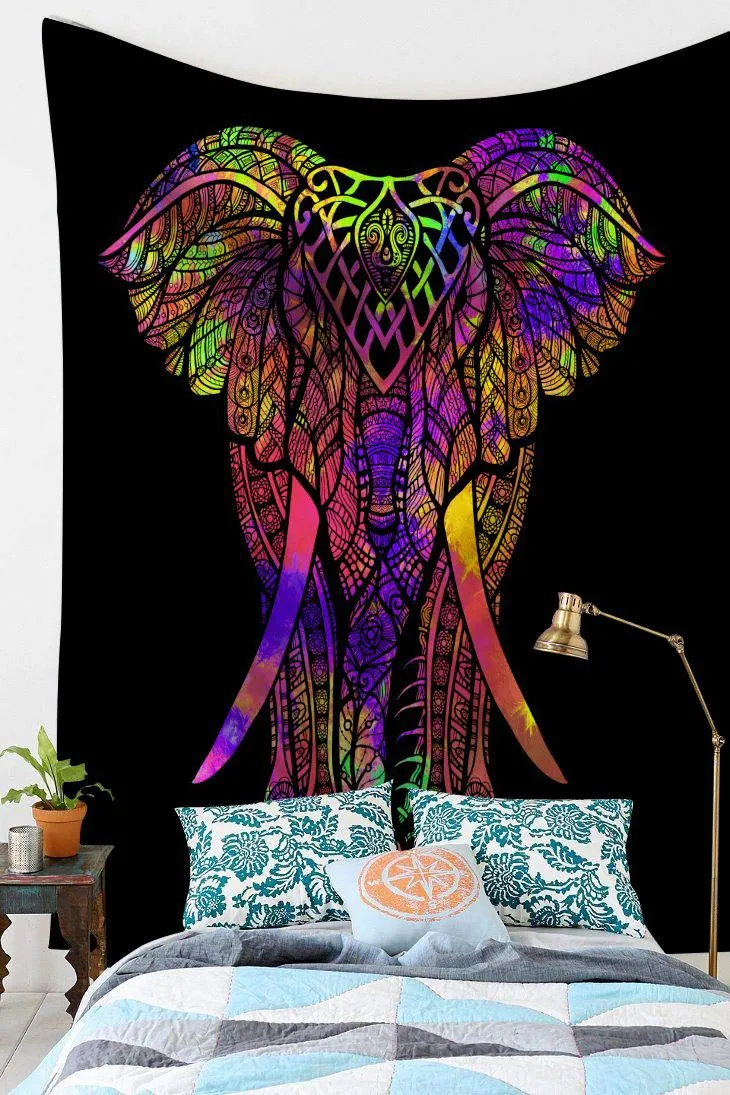 Boho Mandala Tapestry Wall Hanging Witchcraft Wall Cloth Tapestries Elephant Art Psychedelic Hippie Tapestry Macrame Wall Carpet