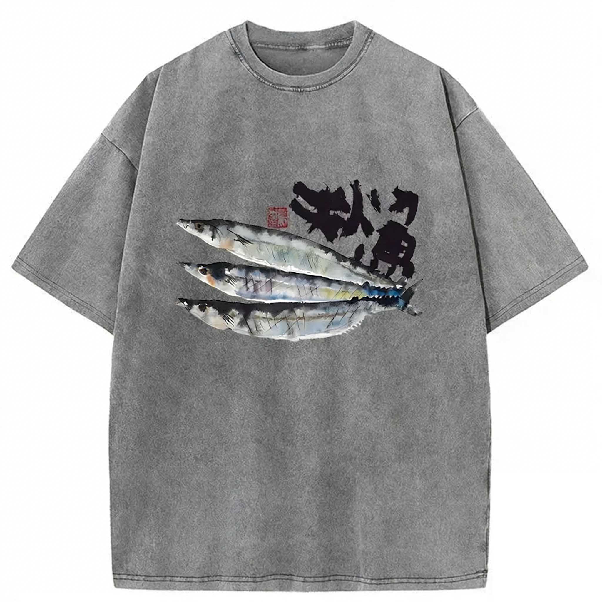 Pacific Saury Washed T-shirt elevenforest