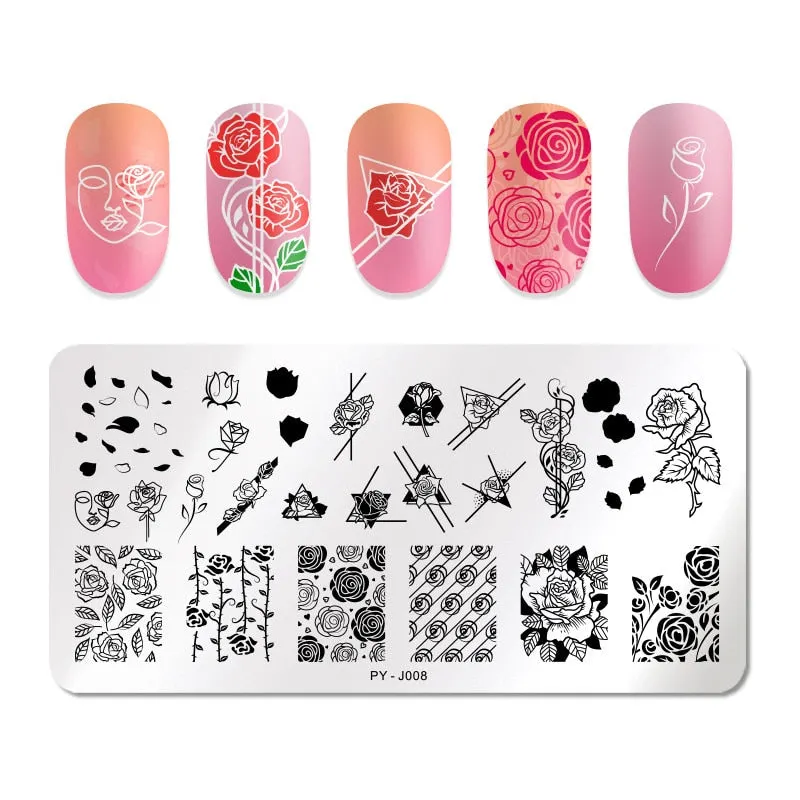 PICT YOU Nail Stamping Plates Snow Winter Nail Art Stamp Template idea nail Image Plate Stainless Steel Stencil Tools-Nail Inspo