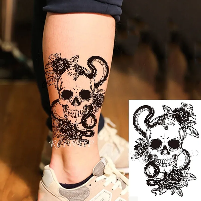 Waterproof Temporary Tattoo Sticker Sexy Thigh Love Sick English Words Gothic Water Transfer Fake Tatto Flash Tatoo for Women