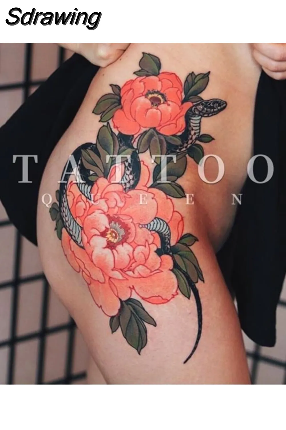 Sdrawing 4/5/9/10/18 PIeces Long Lasting Blue Flower Jewelry Tattoo Sticker Sexy Belly Block Scar Stretch Marks Waterproof Tattoo Sticker 715-1