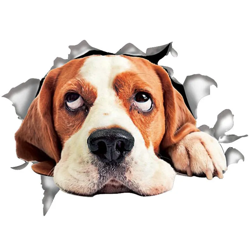 New Cat Dog 3D Wall Sticker Bathroom Toilet Kids Room Decoration Wall Decals Animal Sticker Refrigerator Waterproof Poster
