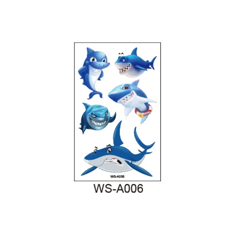 New children's shark tattoo stickers cute animal party cartoon reward children's arm temporary tattoo stickers