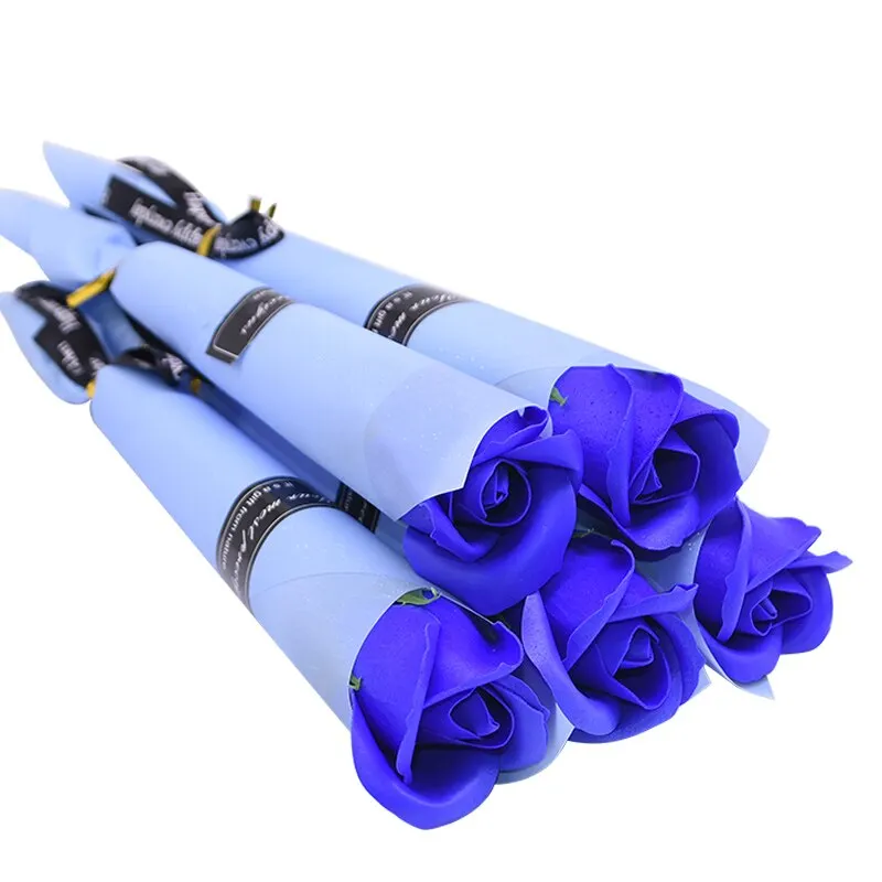 5Pcs Soap Flower Rose Artificial Flower Bouquet Multicolor Rose Wedding Flower Decoration Scrapbooking Fake Rose Flower