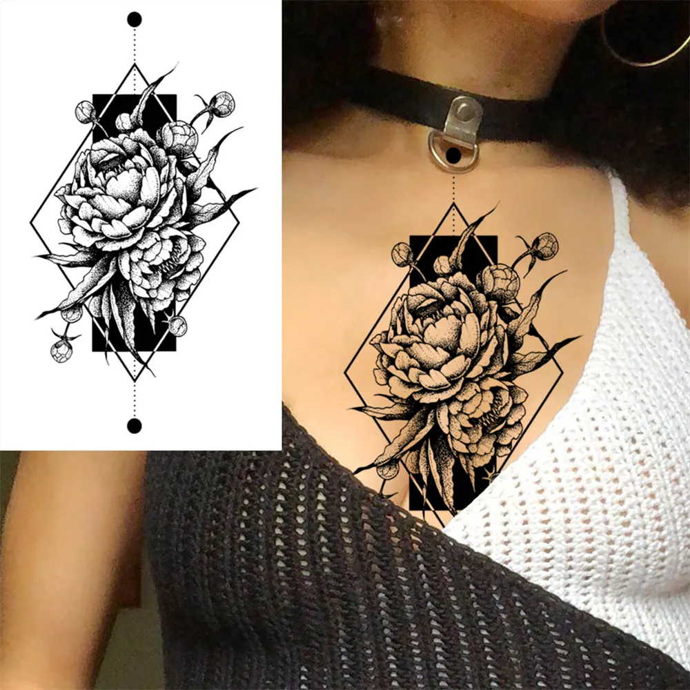 Sdrawing Clock Temporary Tattoo For Men Women Children Skeleton King Dragon Hourglass Black Tattoo Sticker Fake Snake Adults Tatoos