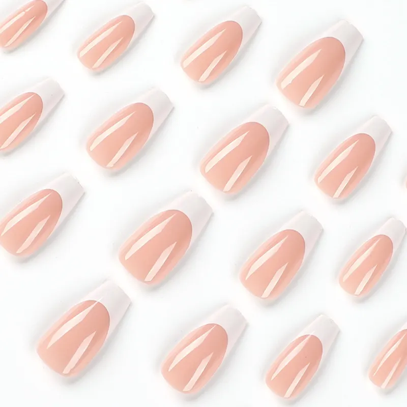 Churchf Simple White French Nail Wear Long Nail Nail
