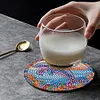 6Pcs/set Diamond Painting Stained Glass Art Bird Coaster Cup Cushion with Rack Cup Pad Decor