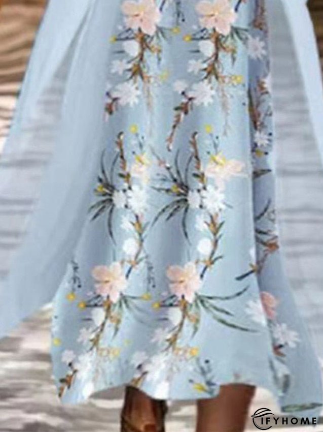 Women's Plus Size Curve Two Piece Dress Floral Round Neck Print 3 4 Length Sleeve Spring Summer Work Casual Midi Dress Casual Daily Dress | IFYHOME
