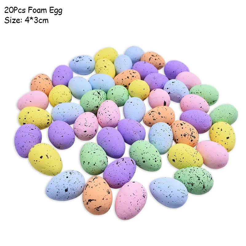 DIY Easter Decoration Eggs Styrofoam Foam Ball Happy Easter Decorations For Home Kids Easter Party Gifts Handmade Ornaments