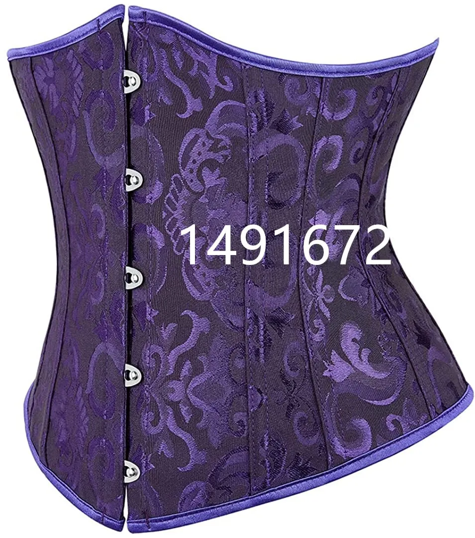 Corset Underbust Top Body Shaper for Wome Waist Cincher Sexy Gothic Plus Size Corpete Corselet Fashion Black White Red Blue Rose