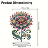 (US Local)5D DIY Special Shape Diamond Painting Desk Ornament Gorgeous Flower Decor Kit