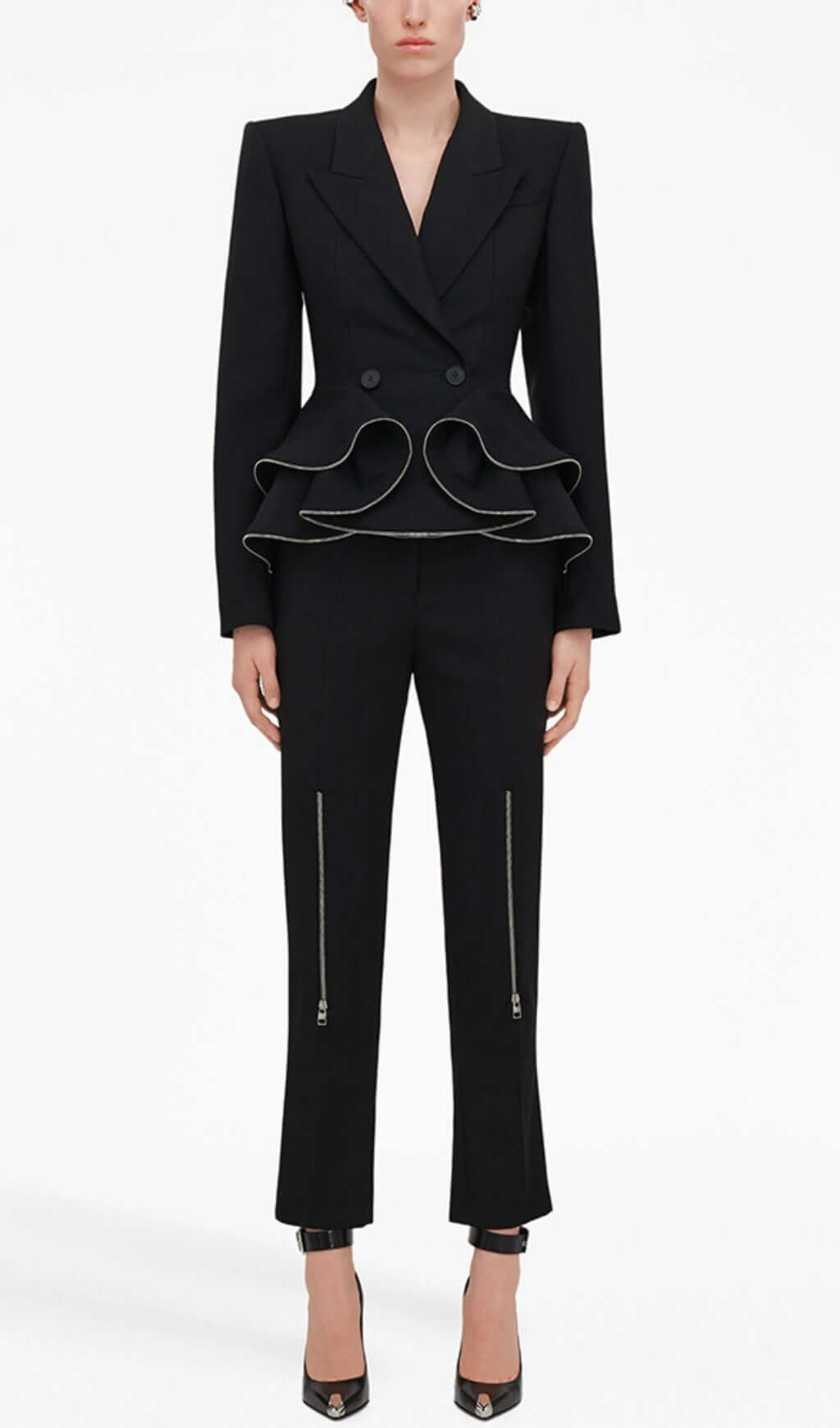 Brigitte Black Ruffle Jacket & Pants Flowering Girl