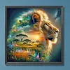 (US Local)Paint By Numbers Kit On Canvas DIY Oil Art Silhouette Lion Picture Decor40x40cm