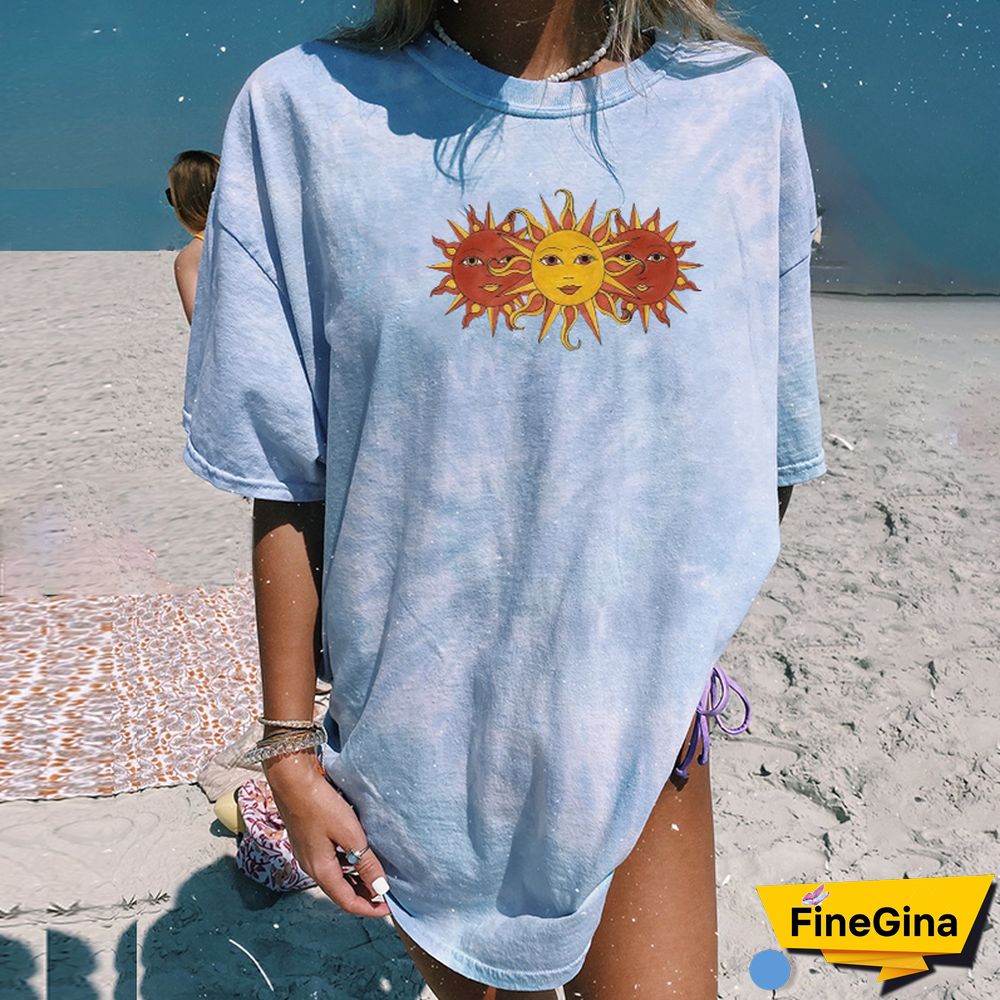 Vintage Round Neck Short Sleeve Printed T-Shirt