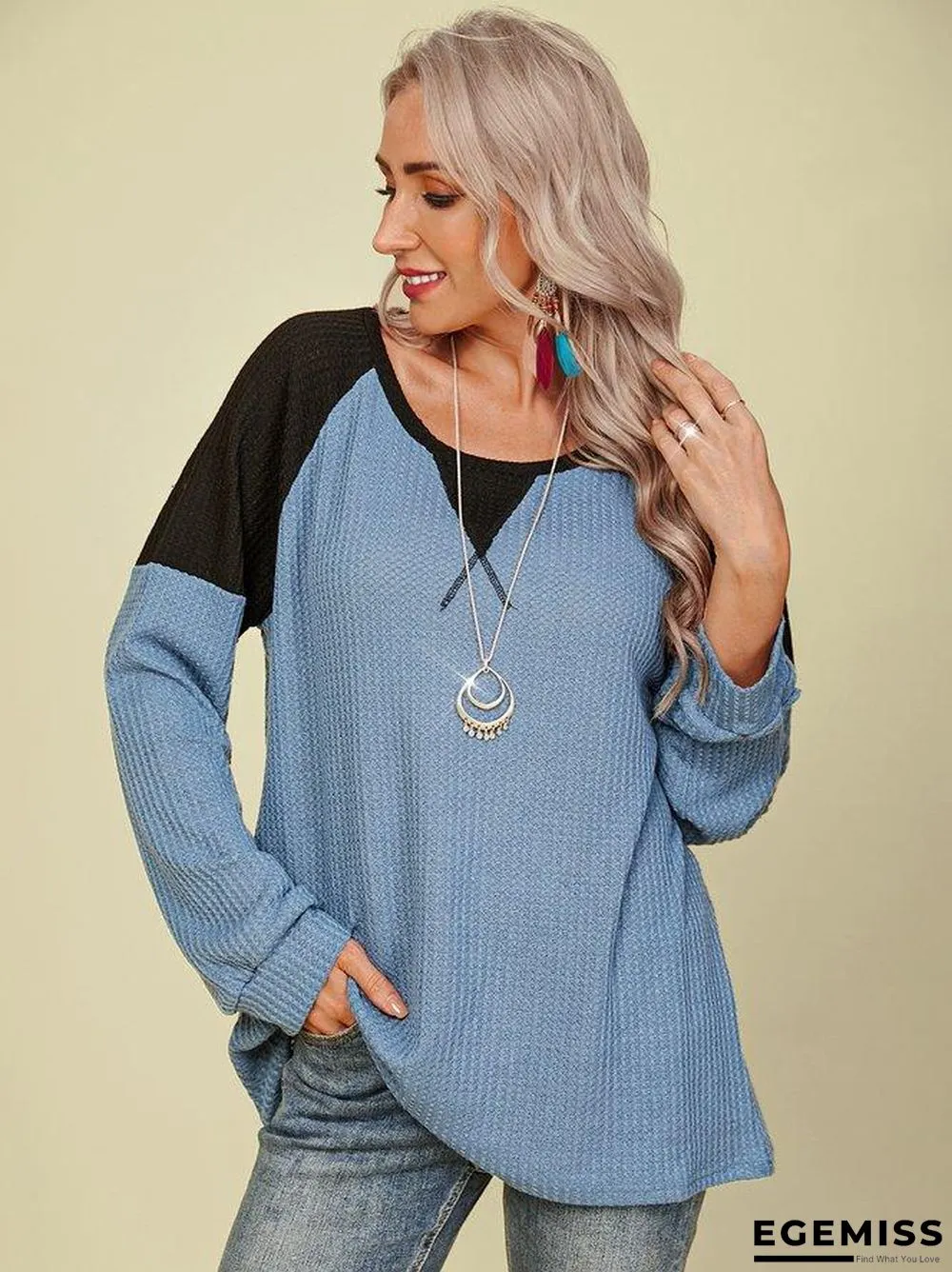 Casual Crew Neck Shirts & Tops | EGEMISS