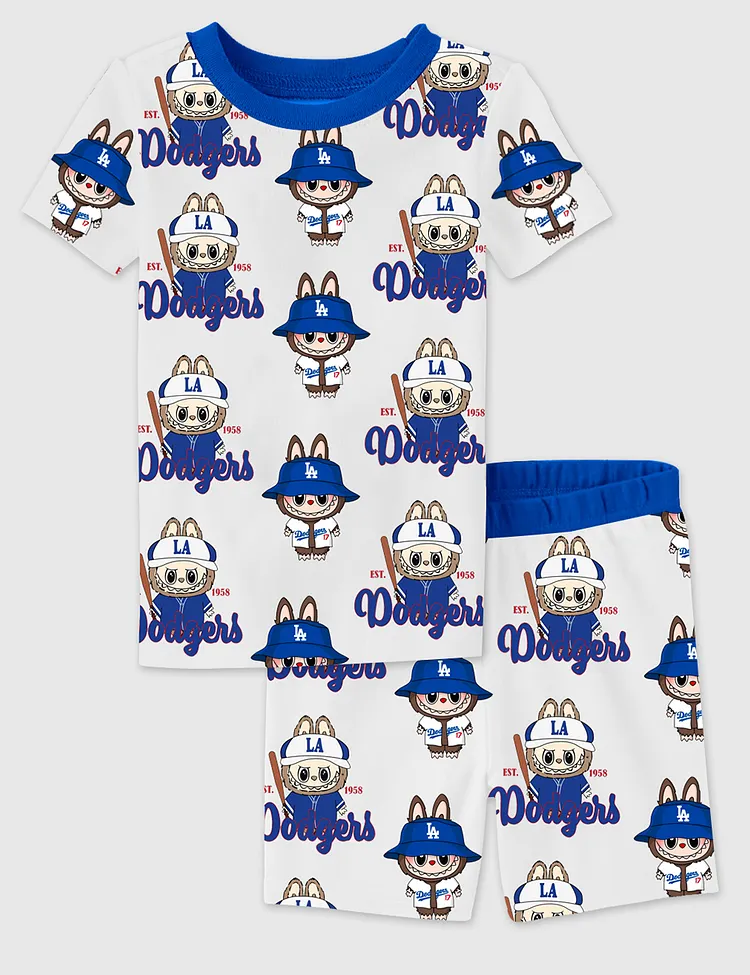 Labubu Dodgers Baseball Kid's Pajama Set