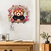 (US Local)Wooden Special Shape Raccoon 2 Hooks Diamond Painting Hook Rail for Wall Cabinet