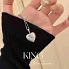 Retro Palace Style Brushed Heart Necklace Niche High-End Design Light Luxury Diamond Inlaid Exquisite Temperament Female Clavicle Necklace