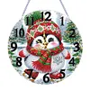 (US Local) DIY Xmas Diamond Painting Ornament with Clock Function Creative Craft