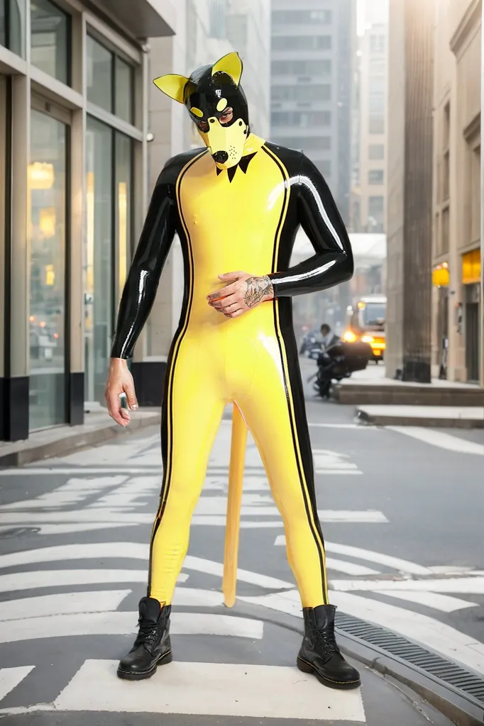 Men Latex Catsuits Kinky Kelpie Seductive Pet Play Cosplay