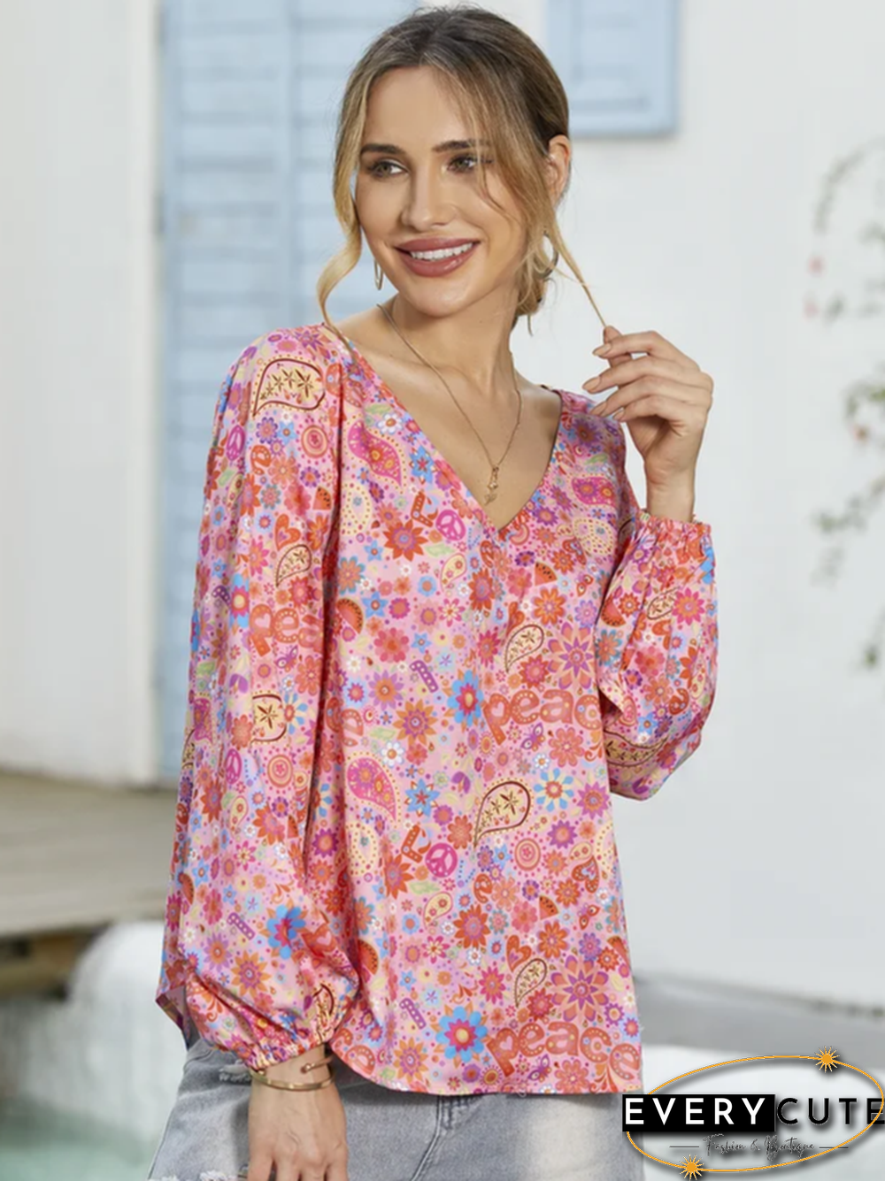 Women's Cotton Floral Print Top