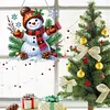 (US Local)Xmas Snowman Theme DIY Diamond Art Pendant Wall Door Decoration
