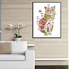 Diamond Painting -DIY Round Drill Kitten Flowers