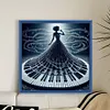 (Stamped/Counted) Piano Girl-11CT Cross Stitch 40*40cm/15.75*15.75in