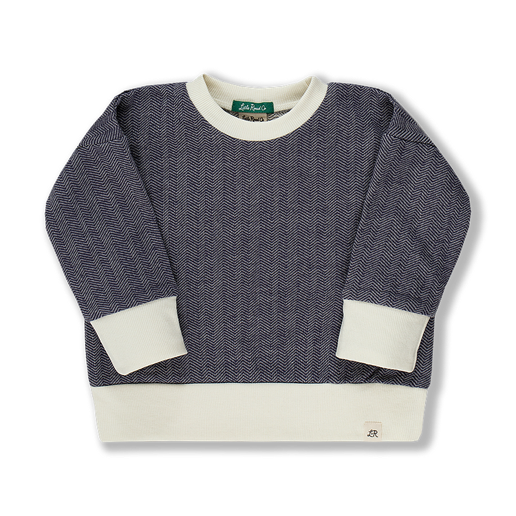 Herringbone Drop Shoulder Crewneck