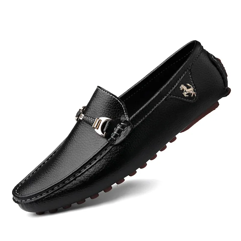 YRZL Loafers Men Luxury Fashion Driving Flats Black White Slip-on Shoes Minimalist Style Casual Leather Shoes Men Shoes Size 48